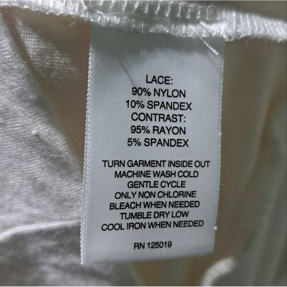 Valerie Stevens white lace top with solid cotton long sleeves womens size small - Picture 3 of 6